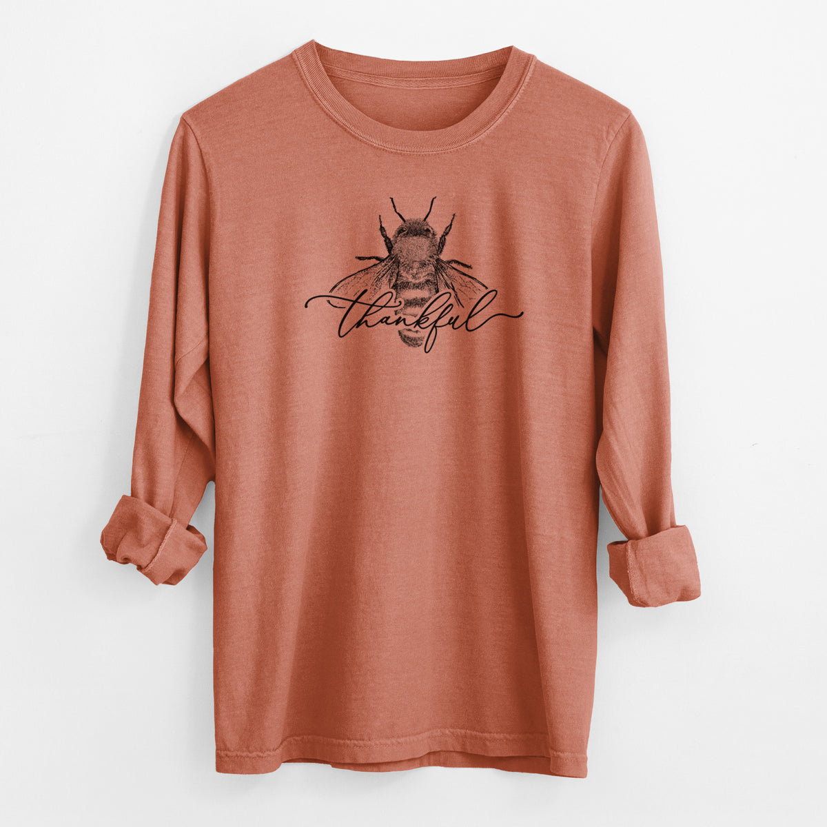 Bee Thankful - Men&#39;s Heavyweight 100% Cotton Long Sleeve