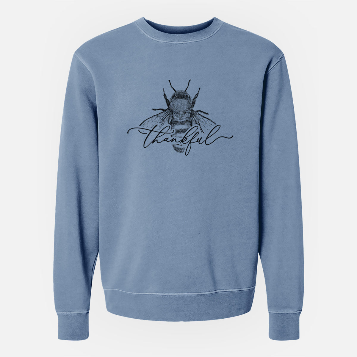 Bee Thankful - Unisex Pigment Dyed Crew Sweatshirt