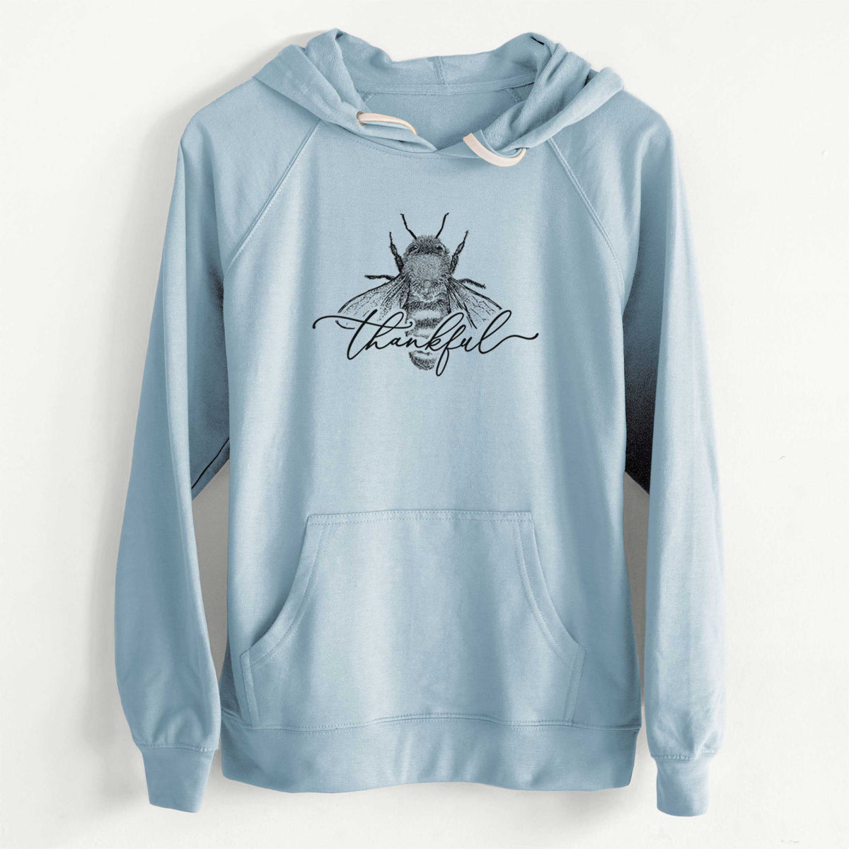 Bee Thankful  - Unisex Slim Fit Loopback Terry Hoodie