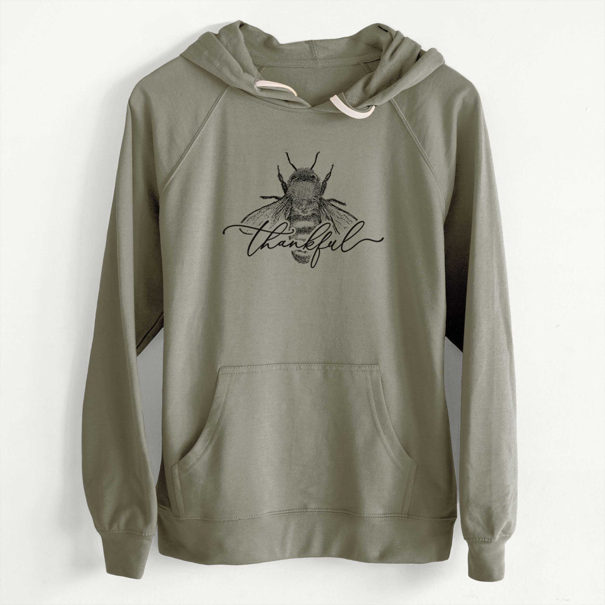 Bee Thankful  - Unisex Slim Fit Loopback Terry Hoodie