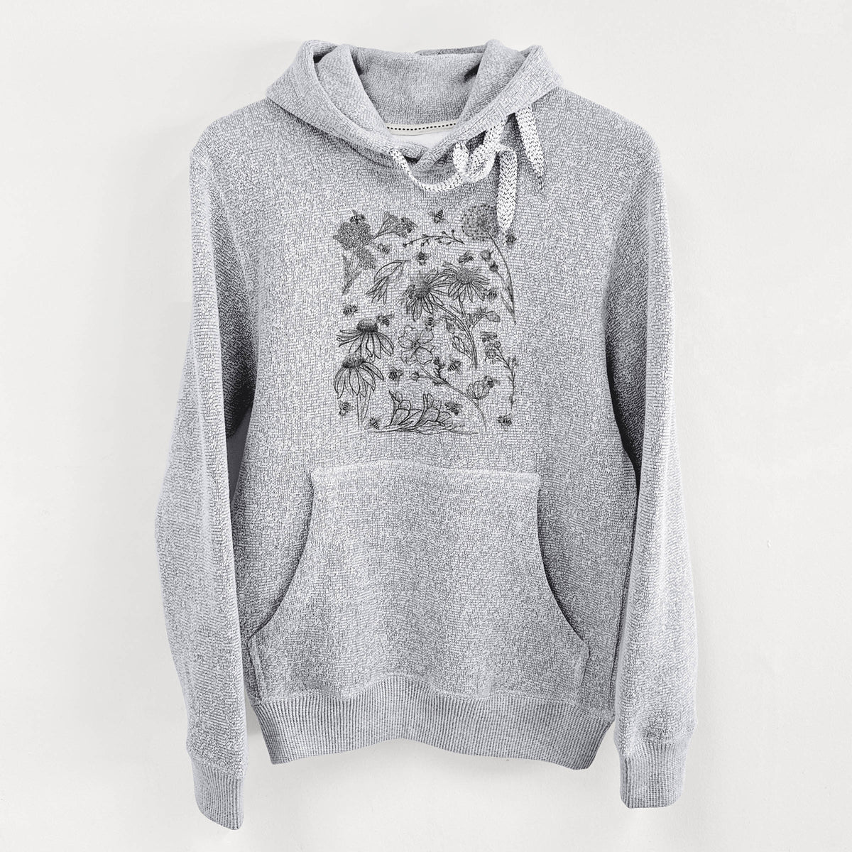 Bees &amp; Blooms - Honeybees with Wildflowers - Knit Hoodie