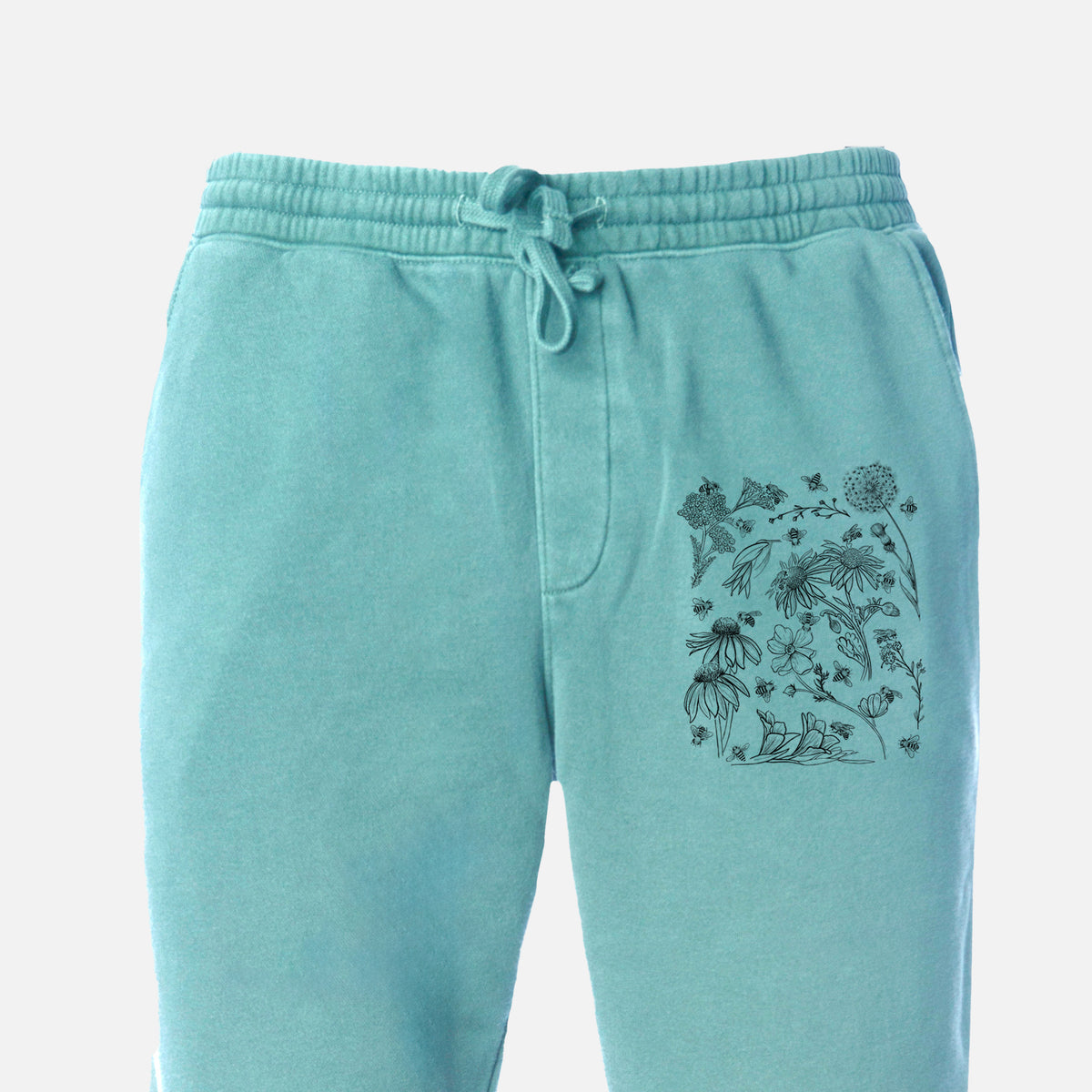 Bees &amp; Blooms - Honeybees with Wildflowers - Unisex Pigment Dyed Sweatpants