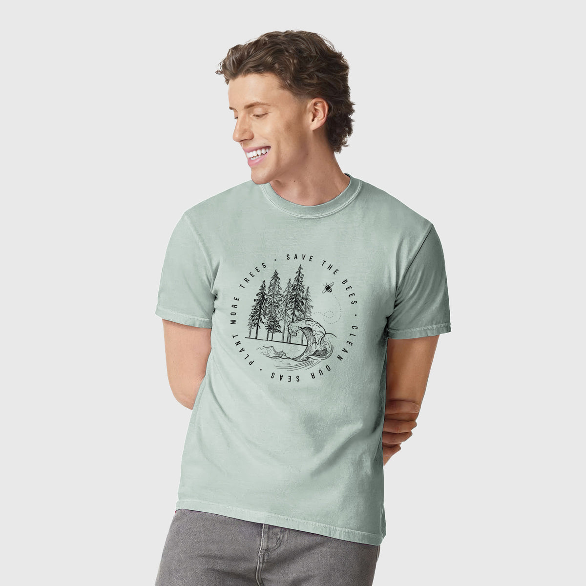Save the Bees, Clean our Seas, Plant more Trees - Unisex Comfort Colors Garment-Dyed Heavyweight T-shirt