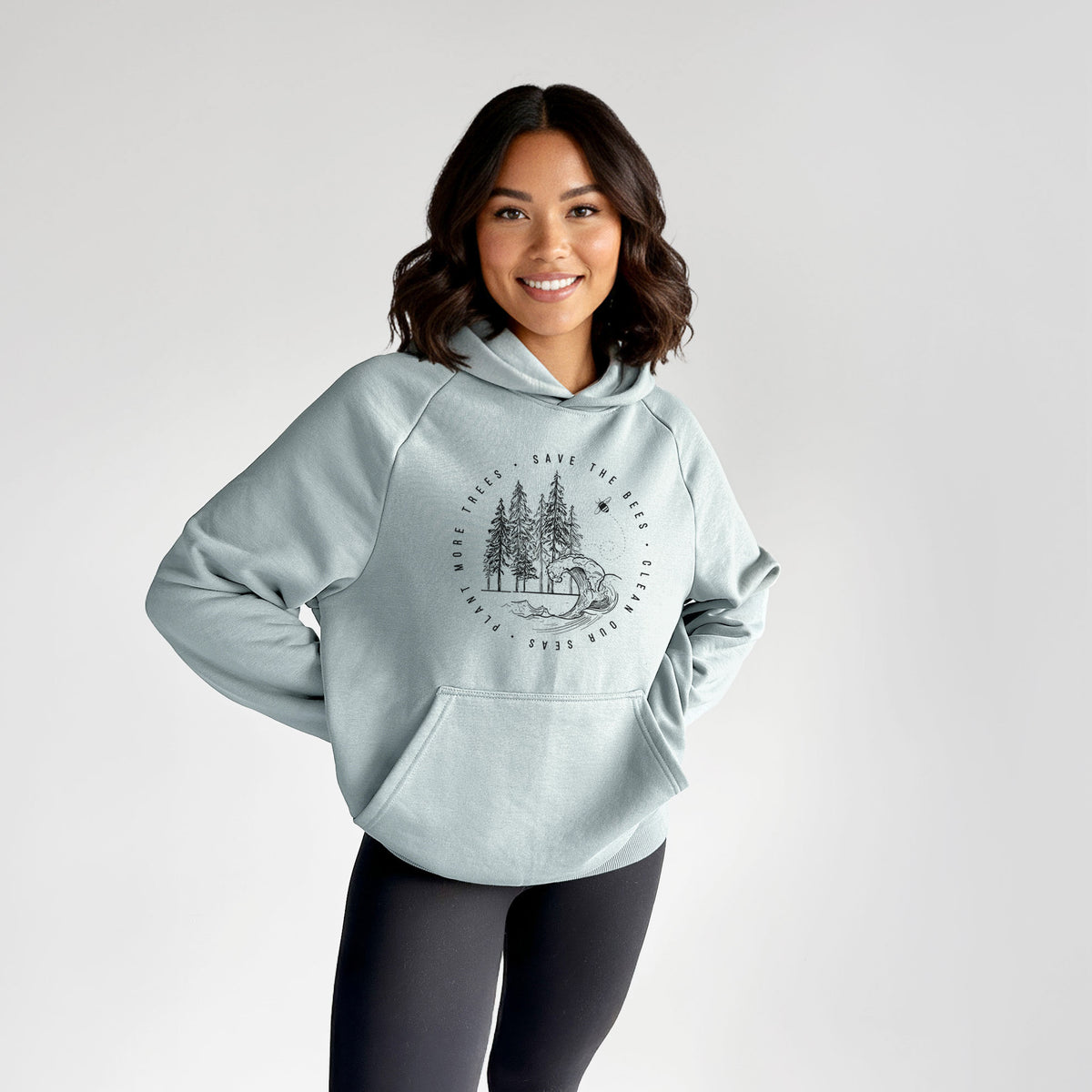 Save the Bees, Clean our Seas, Plant more Trees - UltraLuxe Heavyweight French Terry Hoodie