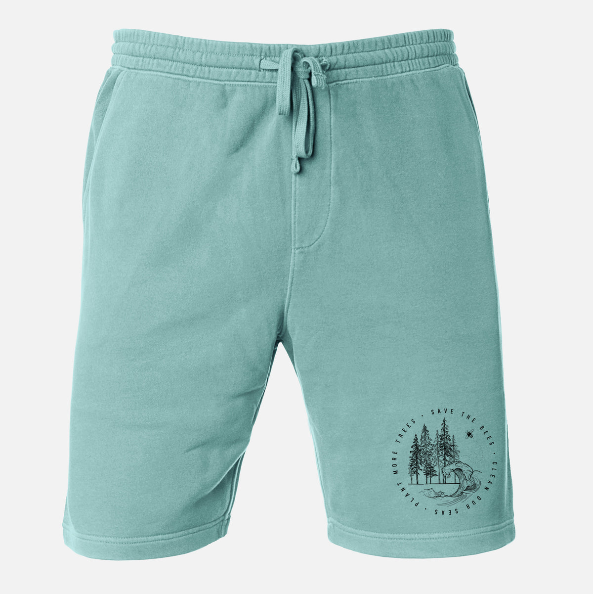 Save the Bees, Clean our Seas, Plant more Trees - Unisex Pigment Dyed Shorts
