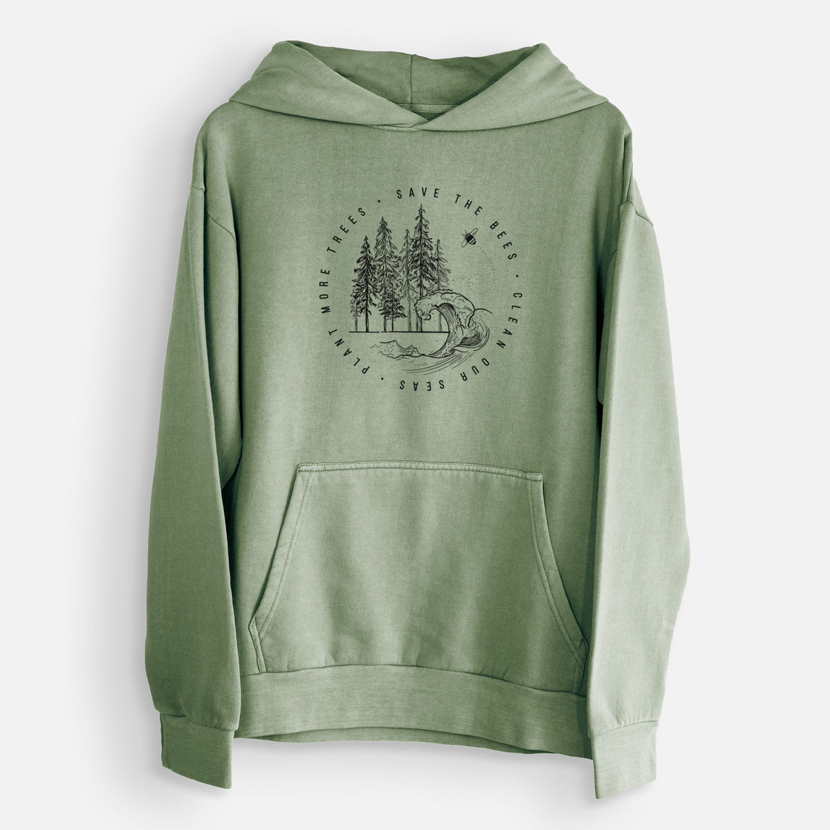 Save the Bees, Clean our Seas, Plant more Trees  - Urban Heavyweight Hoodie