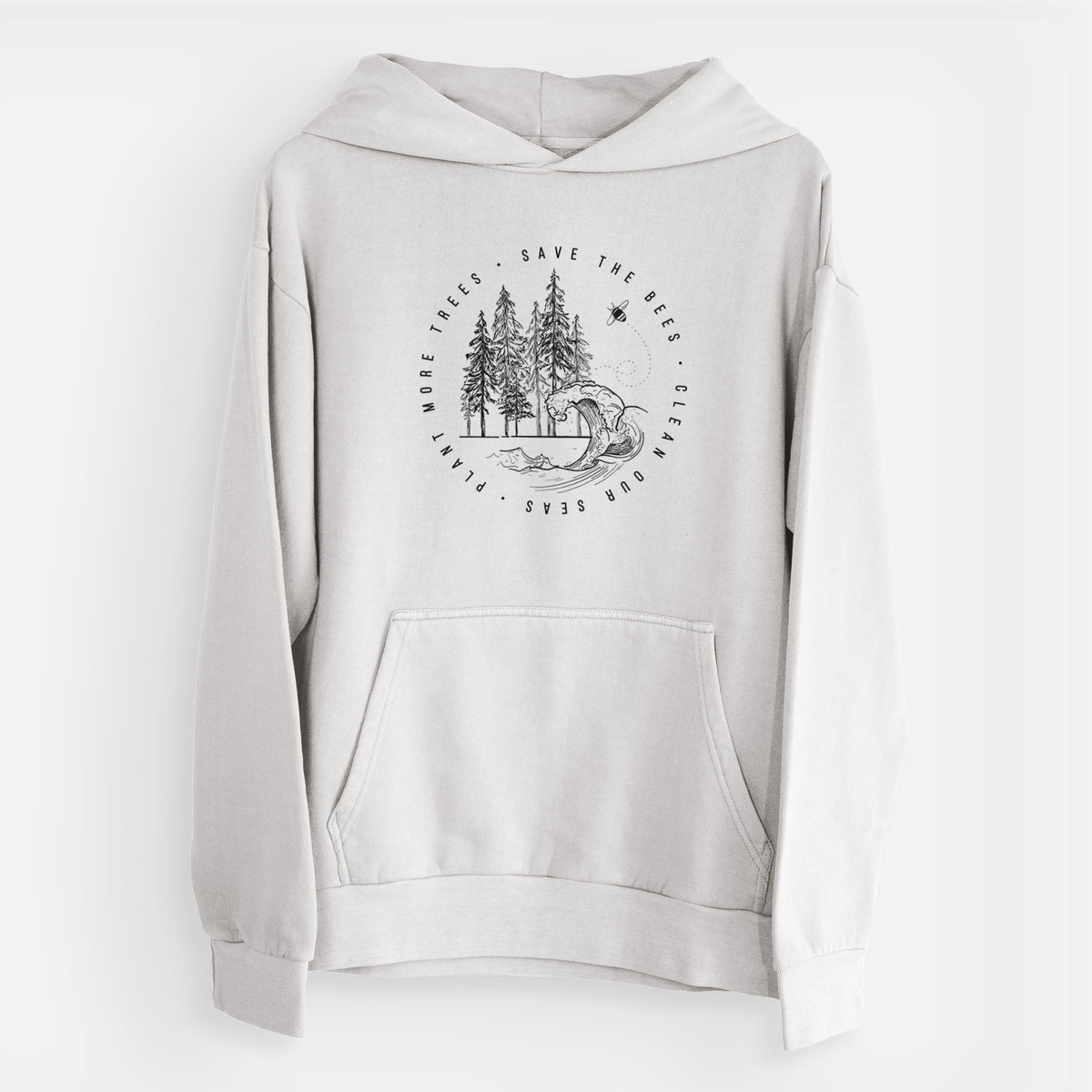 Save the Bees, Clean our Seas, Plant more Trees  - Urban Heavyweight Hoodie