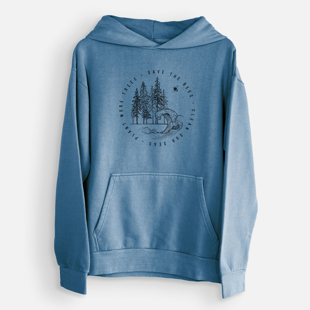 Save the Bees, Clean our Seas, Plant more Trees  - Urban Heavyweight Hoodie