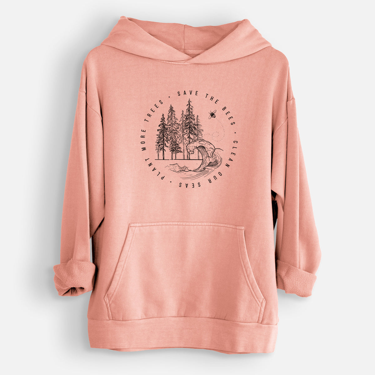 Save the Bees, Clean our Seas, Plant more Trees  - Urban Heavyweight Hoodie