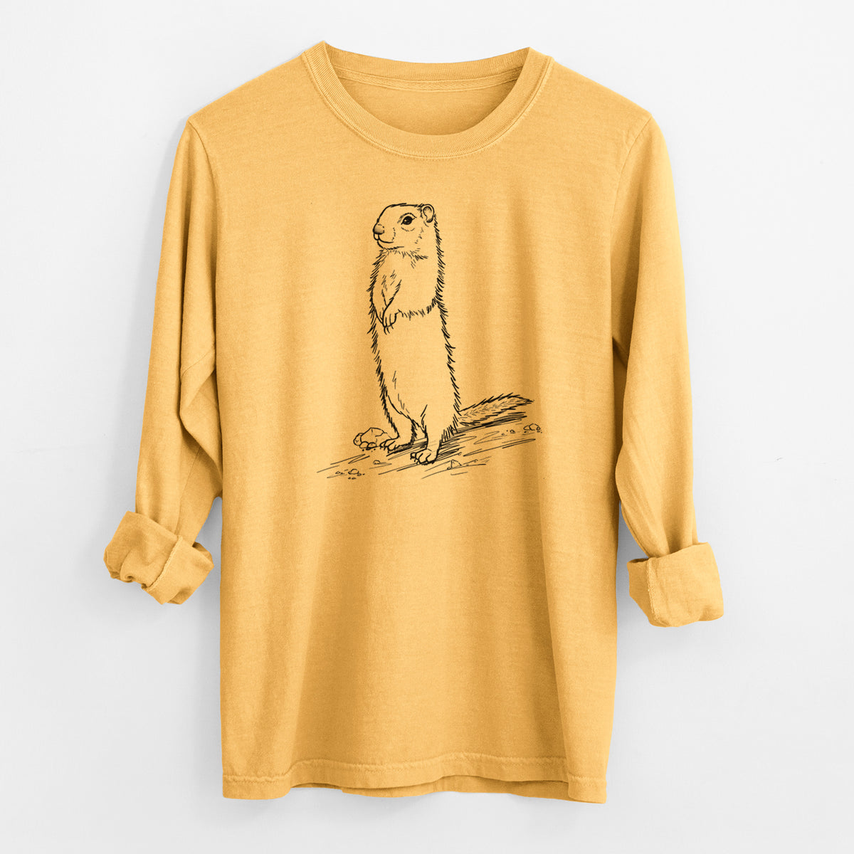 Belding&#39;s Ground Squirrel - Urocitellus beldingi - Men&#39;s Heavyweight 100% Cotton Long Sleeve