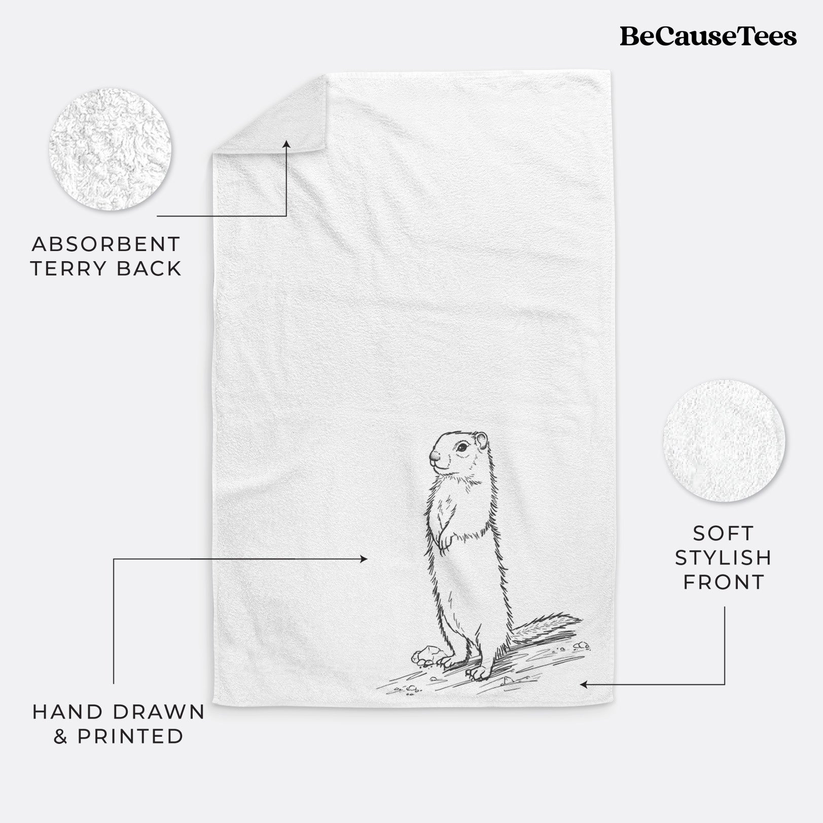 Belding's Ground Squirrel - Urocitellus beldingi Premium Decorative Hand Towel