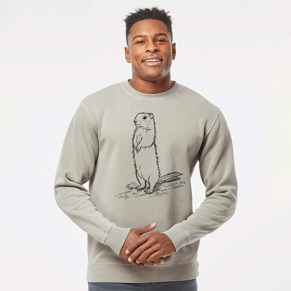 Belding&#39;s Ground Squirrel - Urocitellus beldingi - Unisex Pigment Dyed Crew Sweatshirt