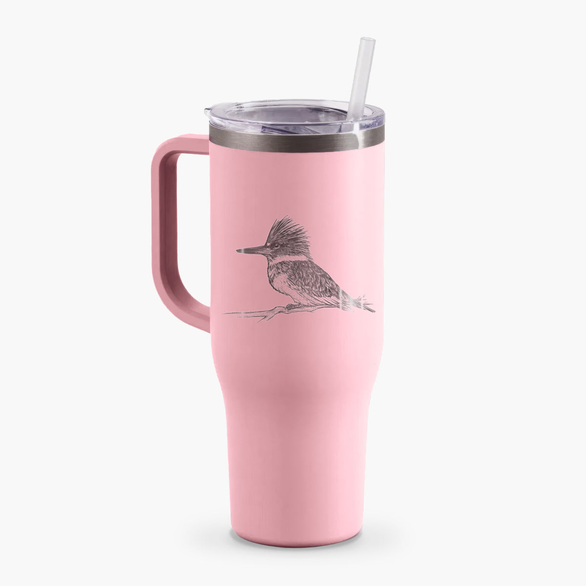 Belted Kingfisher - Megaceryle alcyon - 40oz Tumbler with Handle