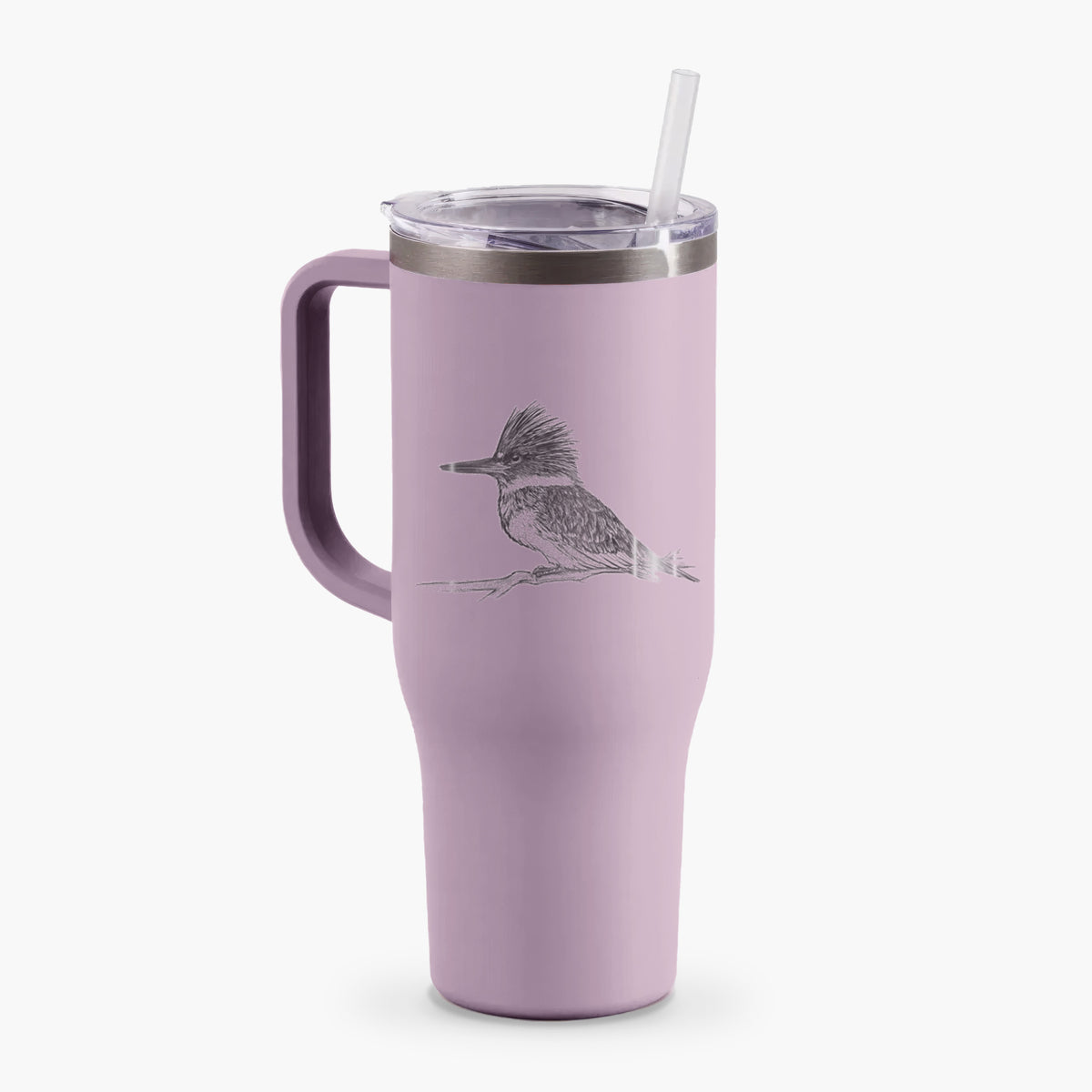 Belted Kingfisher - Megaceryle alcyon - 40oz Tumbler with Handle