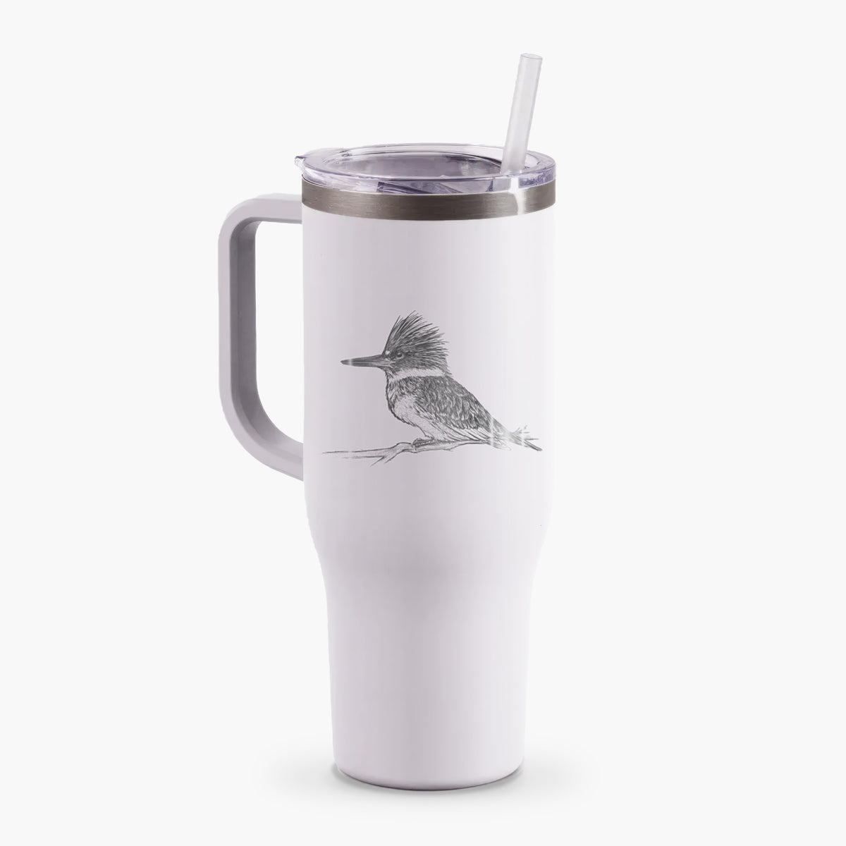 Belted Kingfisher - Megaceryle alcyon - 40oz Tumbler with Handle