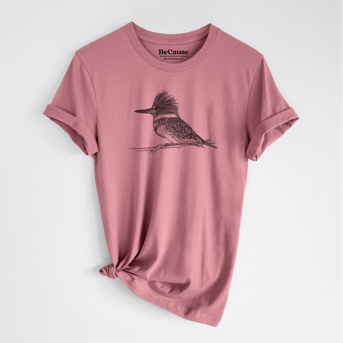 Belted Kingfisher - Megaceryle alcyon - Lightweight 100% Cotton Unisex Crewneck