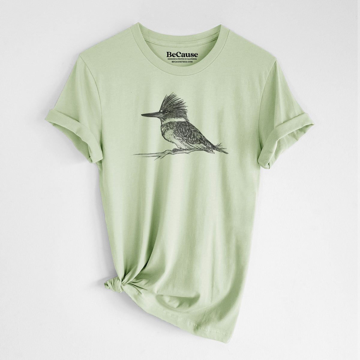 Belted Kingfisher - Megaceryle alcyon - Lightweight 100% Cotton Unisex Crewneck