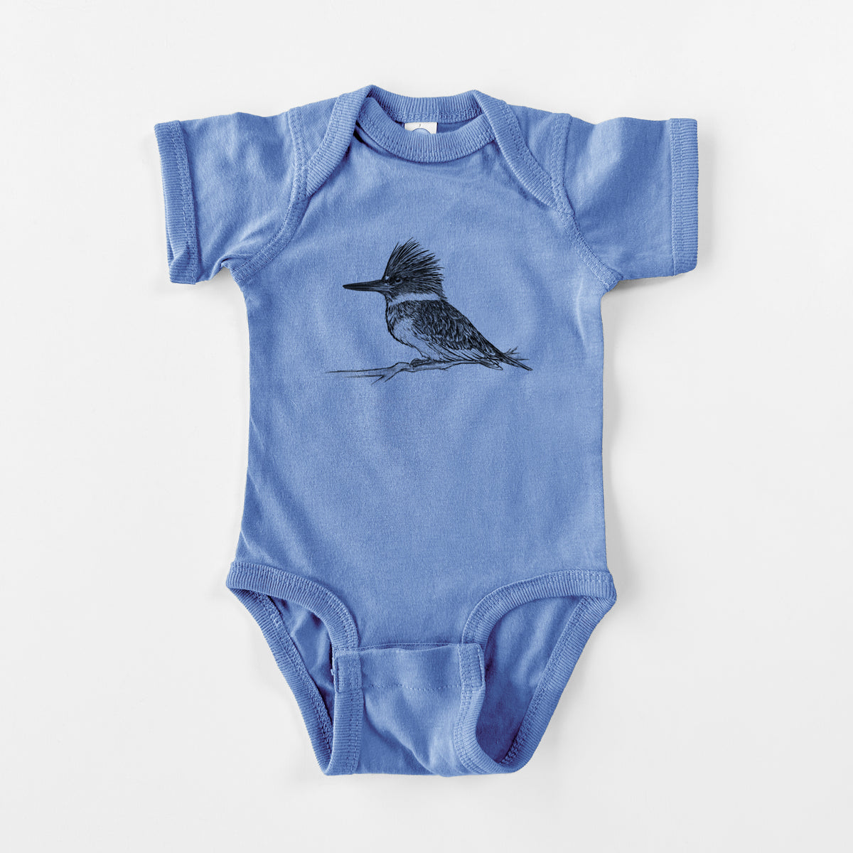 Belted Kingfisher - Megaceryle alcyon - Baby Fine Jersey Bodysuit