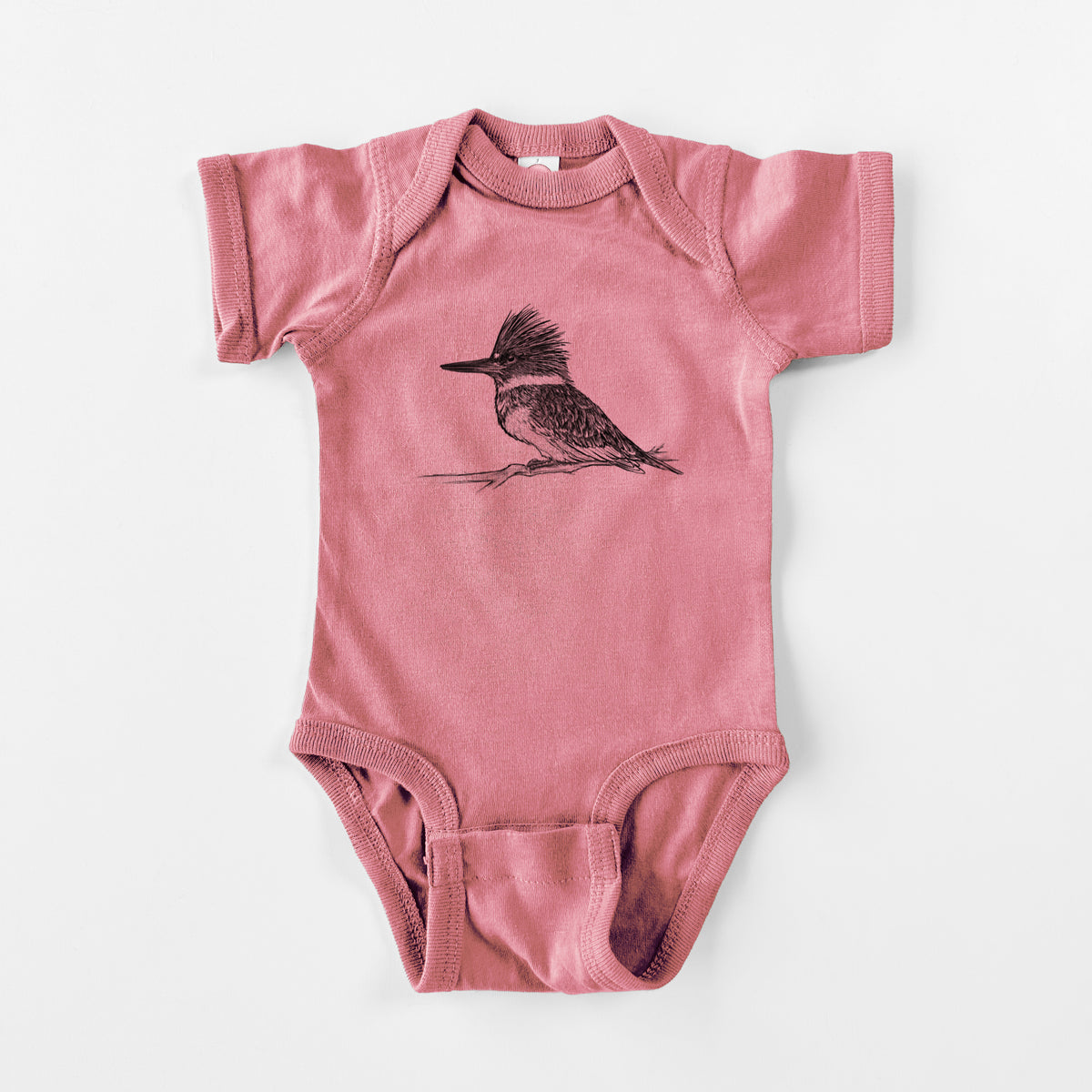 Belted Kingfisher - Megaceryle alcyon - Baby Fine Jersey Bodysuit