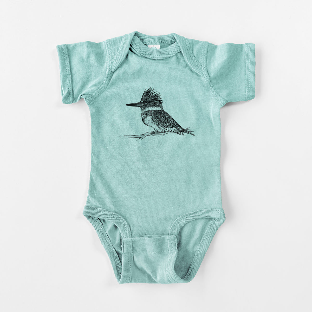 Belted Kingfisher - Megaceryle alcyon - Baby Fine Jersey Bodysuit