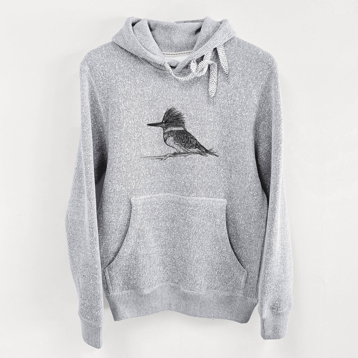 Belted Kingfisher - Megaceryle alcyon - Knit Hoodie