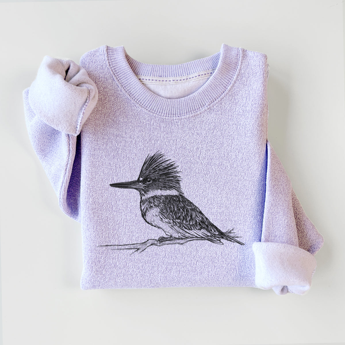 Belted Kingfisher - Megaceryle alcyon - Knit Sweatshirt