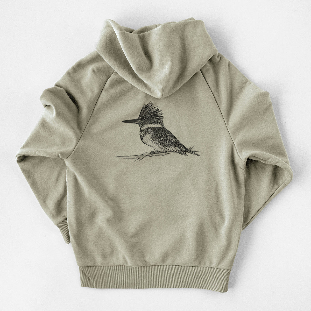 Belted Kingfisher - Megaceryle alcyon - UltraLuxe Heavyweight French Terry Hoodie