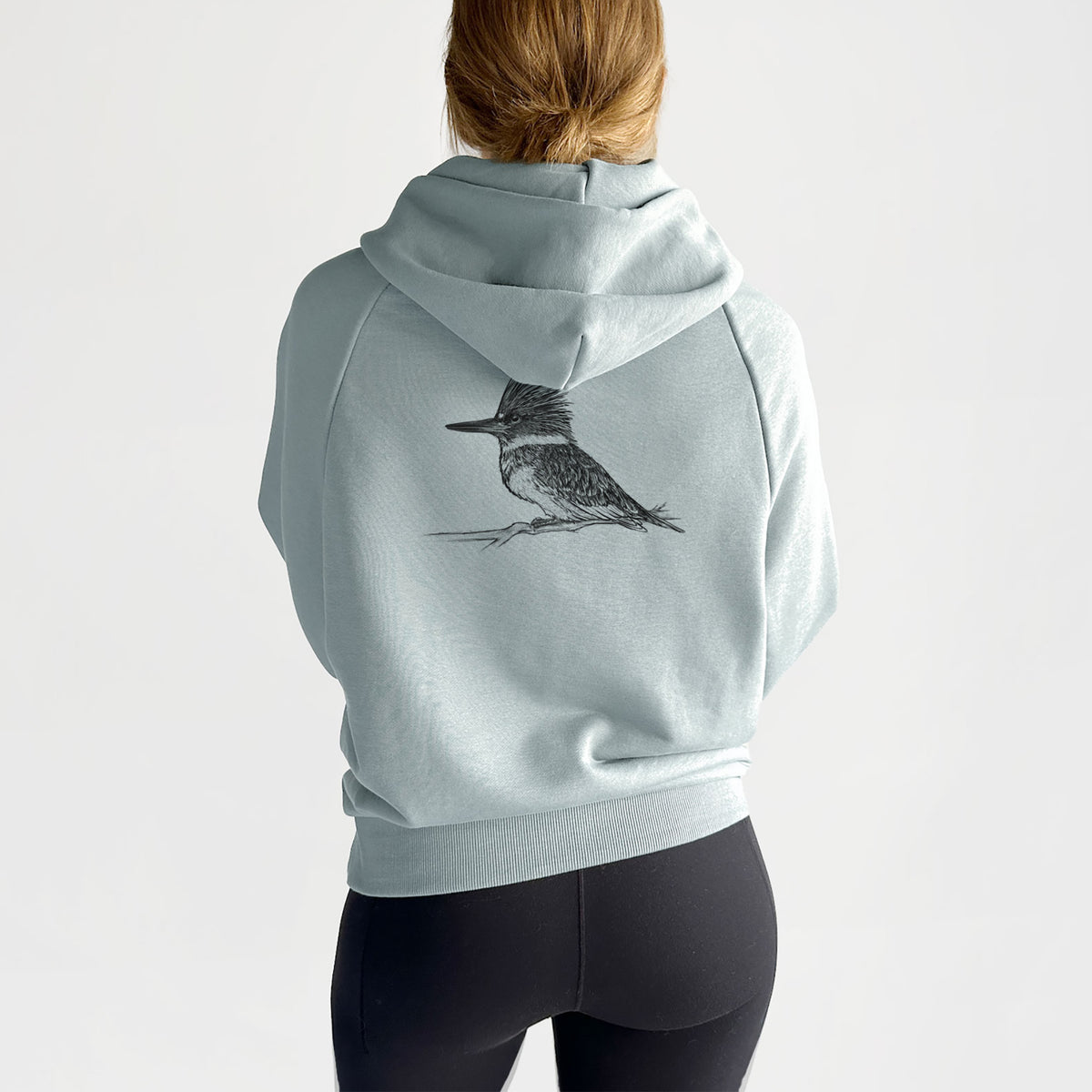Belted Kingfisher - Megaceryle alcyon - UltraLuxe Heavyweight French Terry Hoodie