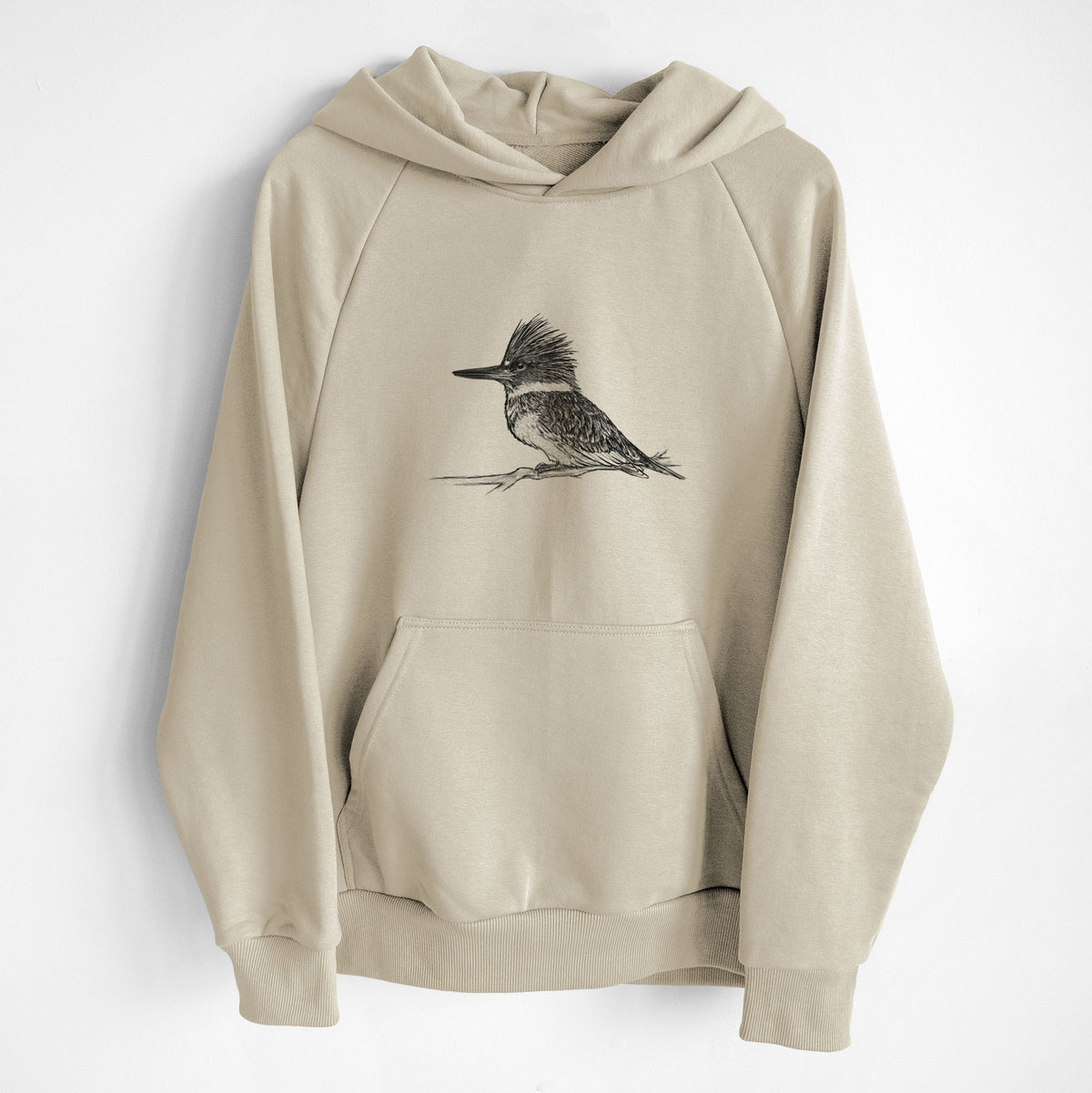 Belted Kingfisher - Megaceryle alcyon - UltraLuxe Heavyweight French Terry Hoodie