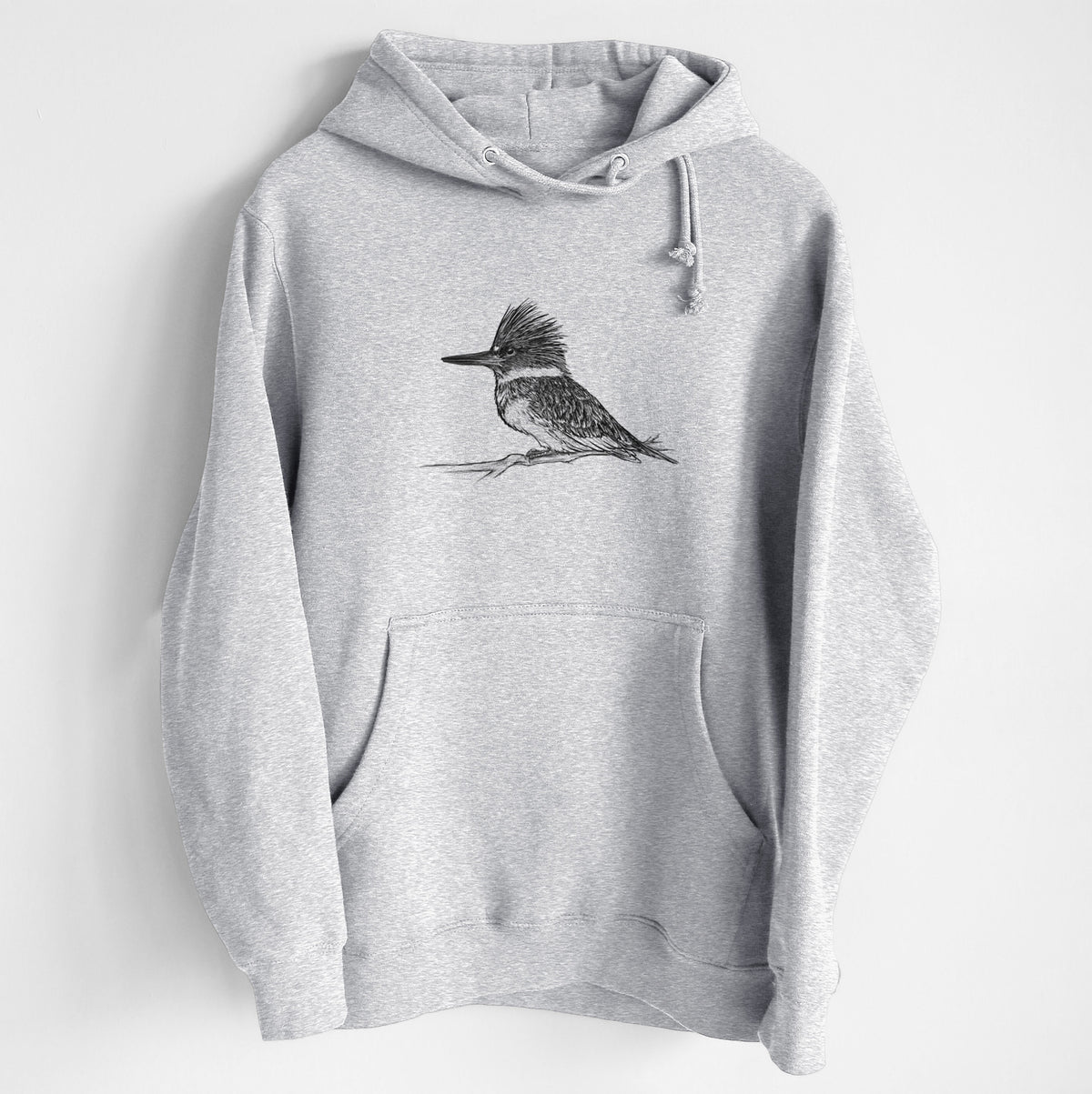 Belted Kingfisher - Megaceryle alcyon - Heavyweight Fleece Hoodie
