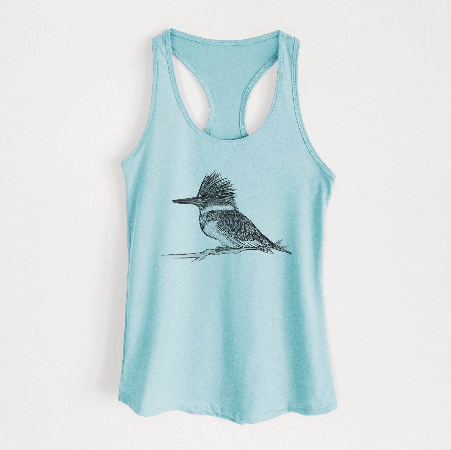 Belted Kingfisher - Megaceryle alcyon - Women's Racerback Tanktop