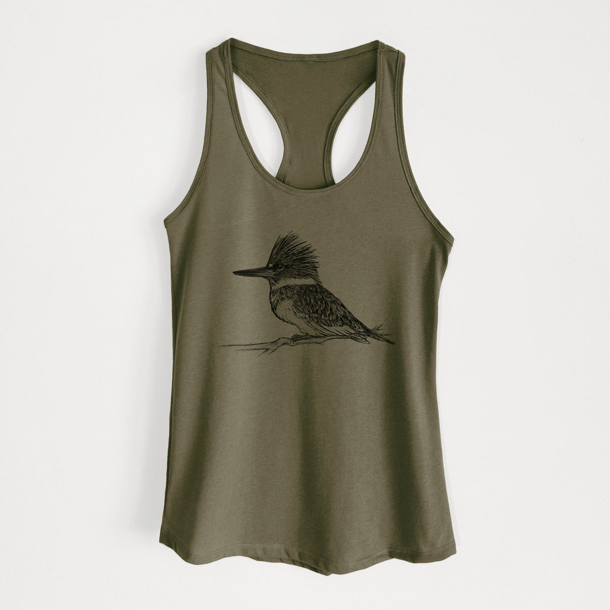 Belted Kingfisher - Megaceryle alcyon - Women&#39;s Racerback Tanktop