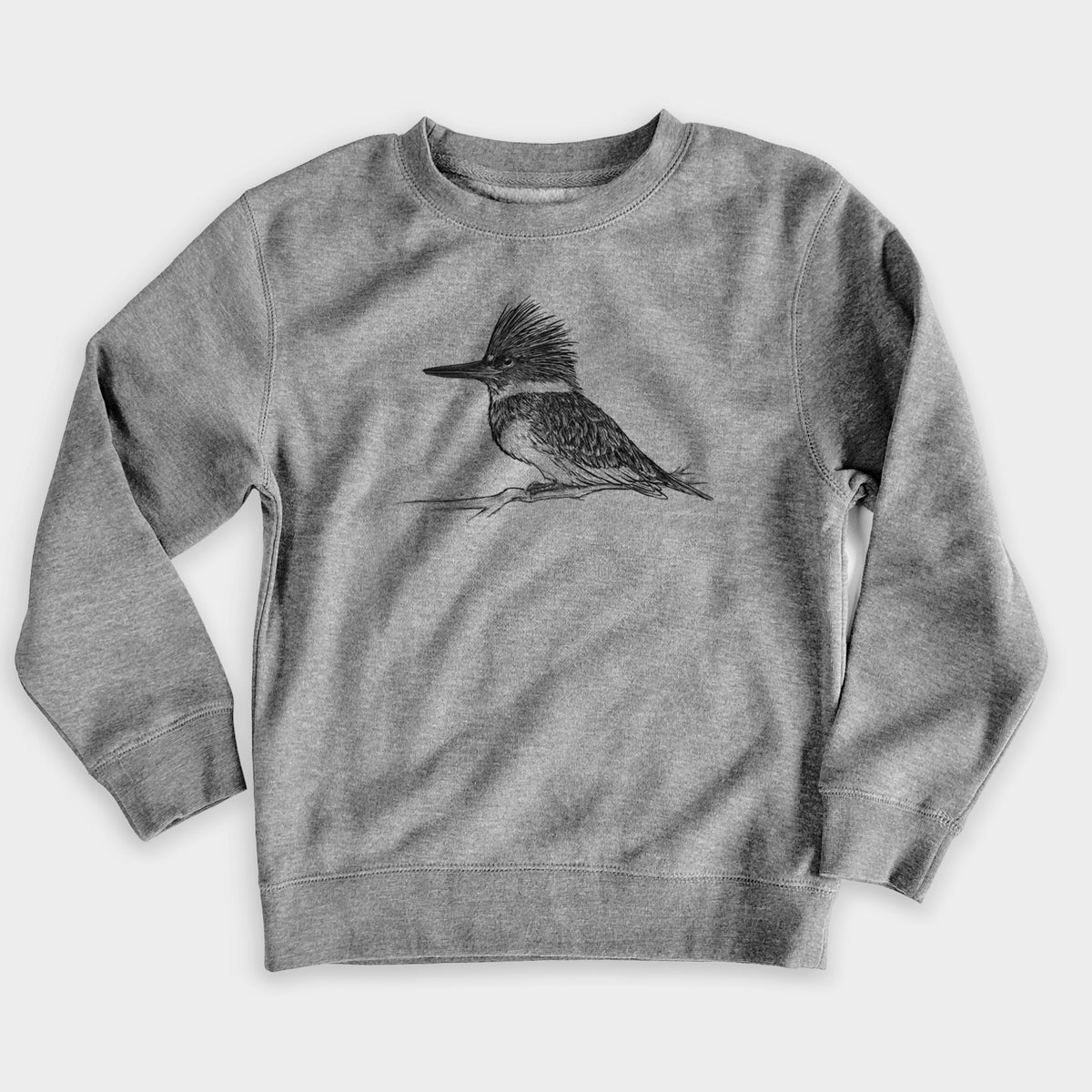 Belted Kingfisher - Megaceryle alcyon - Youth Lightweight Crewneck Sweatshirt