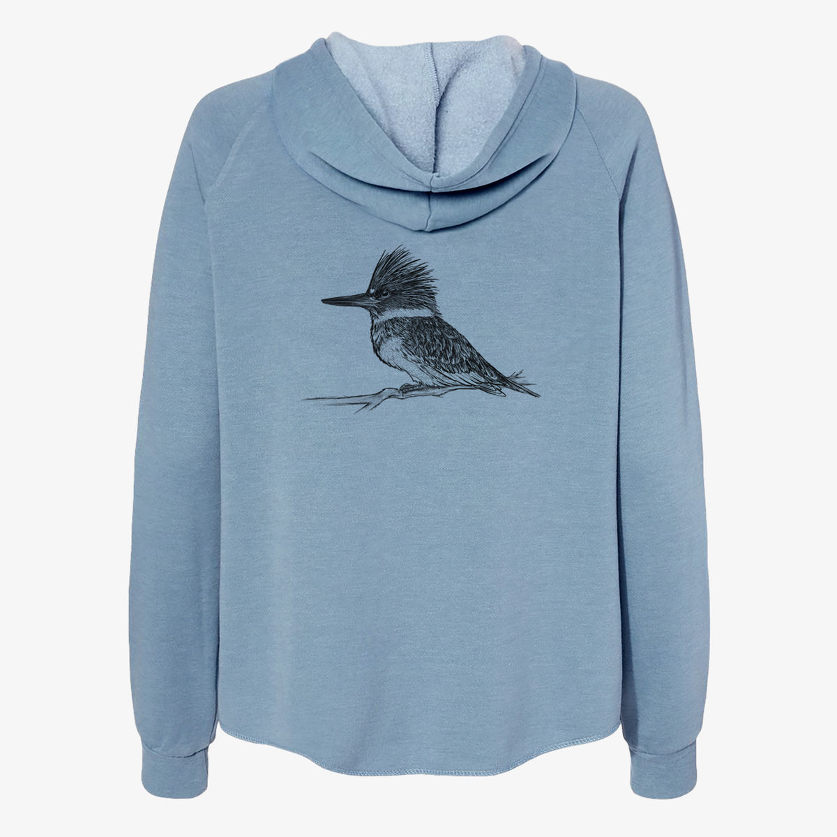 Belted Kingfisher - Megaceryle alcyon - Women&#39;s Cali Wave Zip-Up Sweatshirt