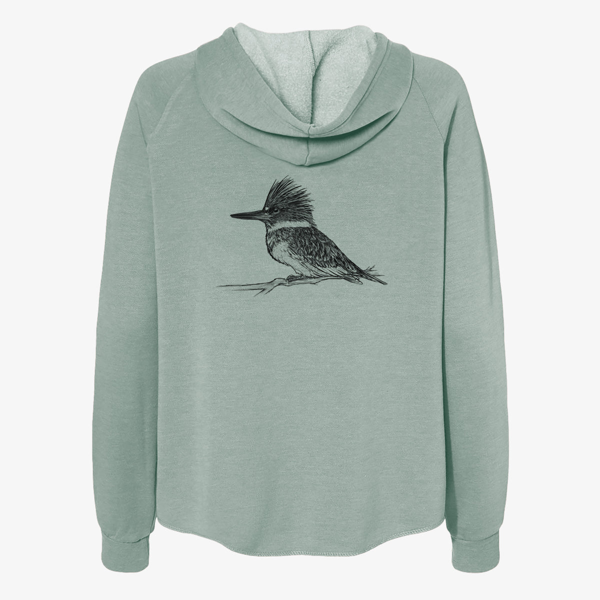 Belted Kingfisher - Megaceryle alcyon - Women&#39;s Cali Wave Zip-Up Sweatshirt