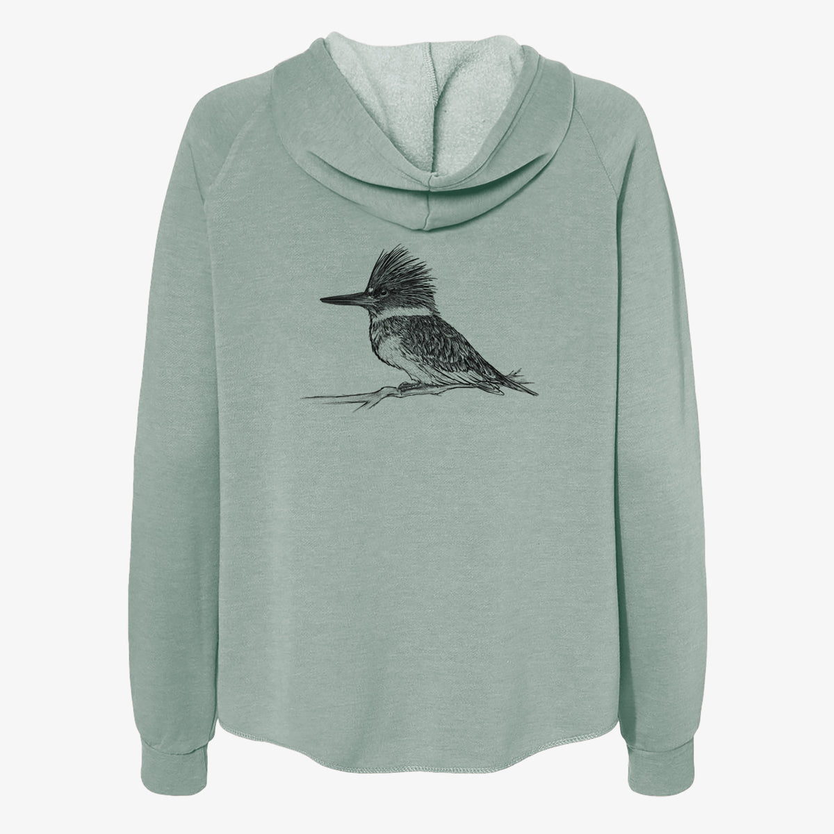Belted Kingfisher - Megaceryle alcyon - Women's Cali Wave Zip-Up Sweatshirt
