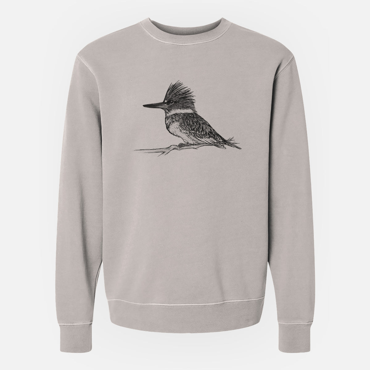 Belted Kingfisher - Megaceryle alcyon - Unisex Pigment Dyed Crew Sweatshirt