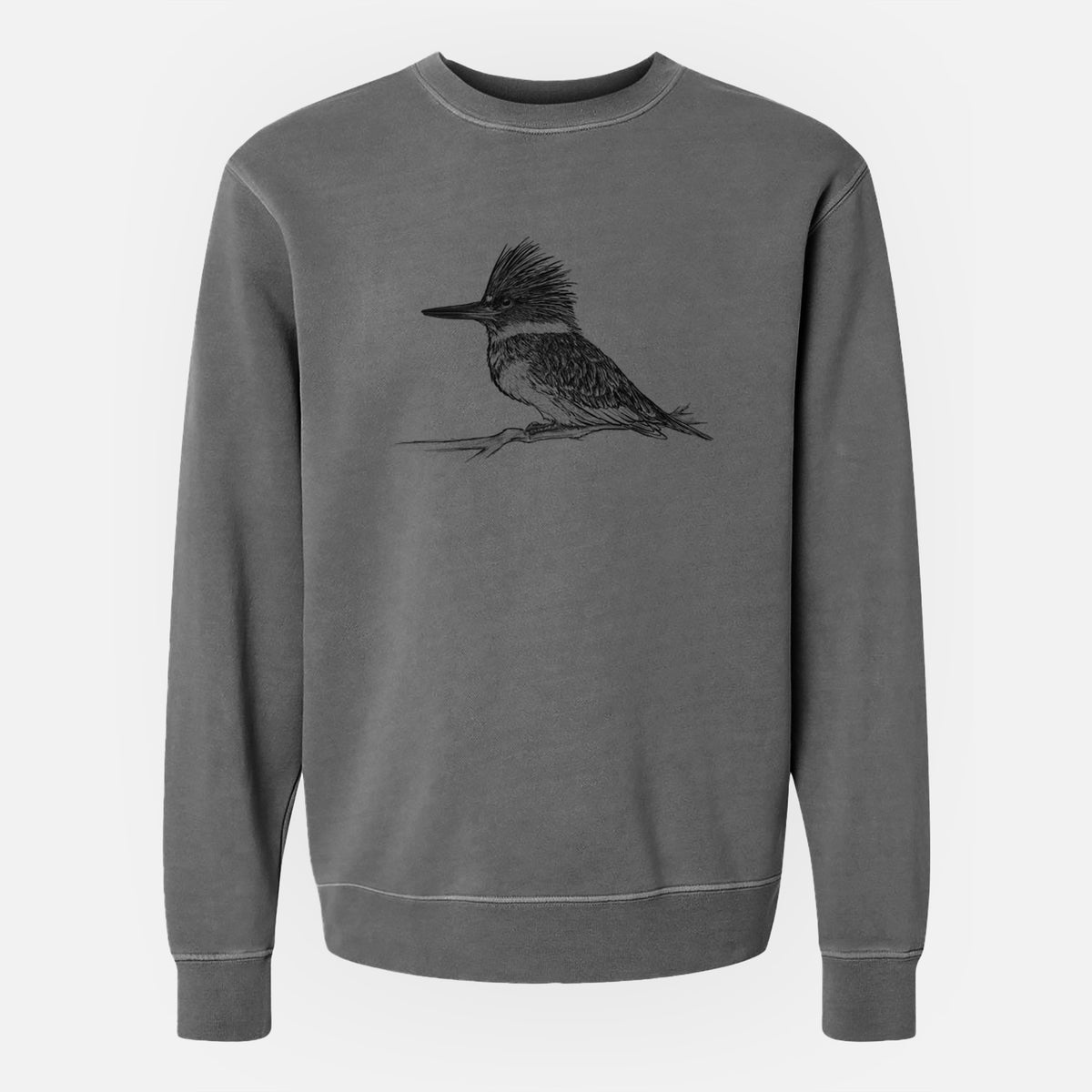 Belted Kingfisher - Megaceryle alcyon - Unisex Pigment Dyed Crew Sweatshirt