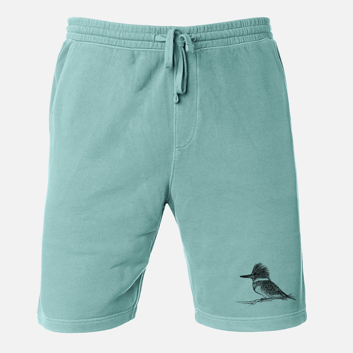 Belted Kingfisher - Megaceryle alcyon - Unisex Pigment Dyed Shorts