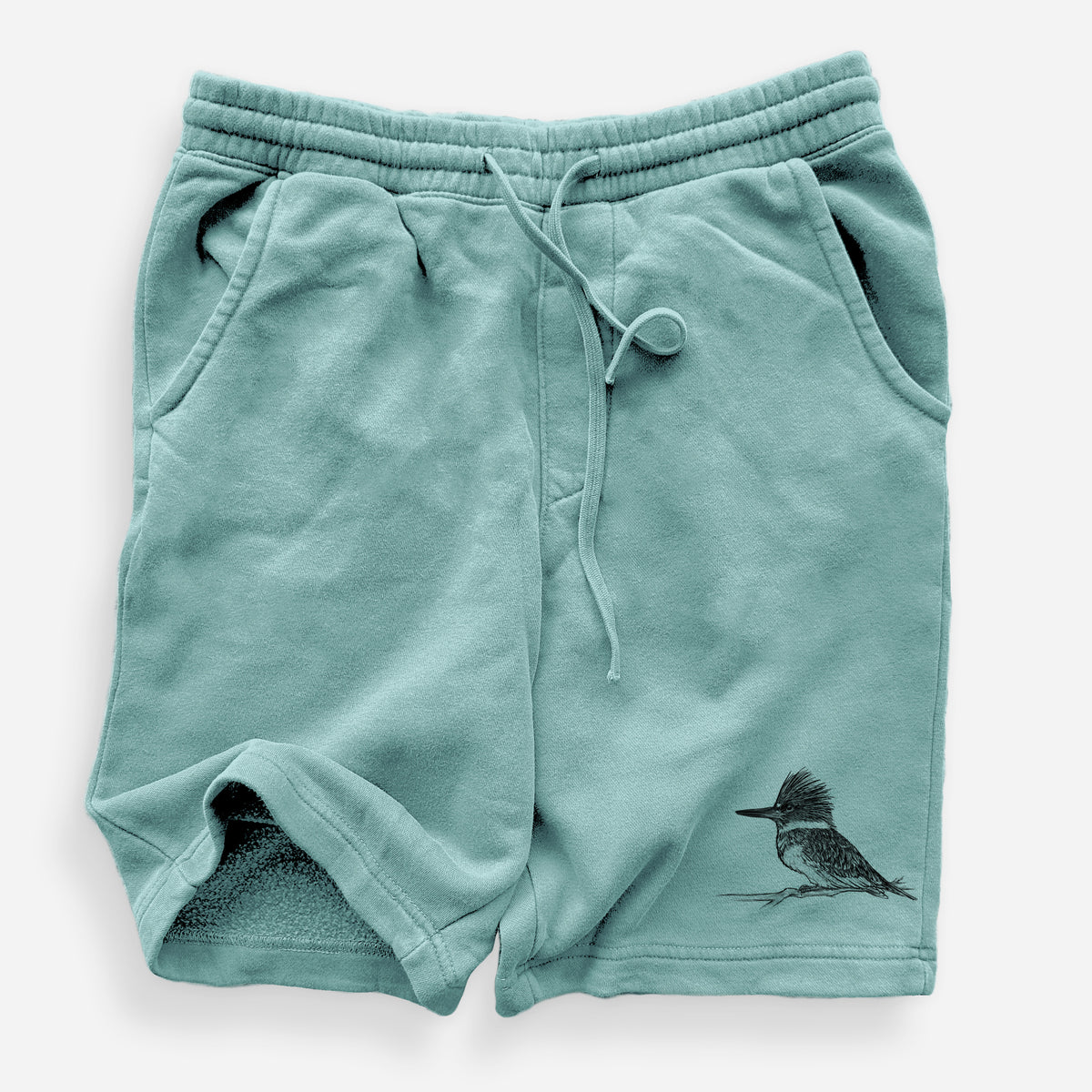 Belted Kingfisher - Megaceryle alcyon - Unisex Pigment Dyed Shorts