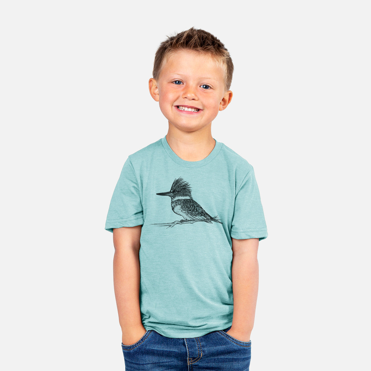 Belted Kingfisher - Megaceryle alcyon - Youth Shirt