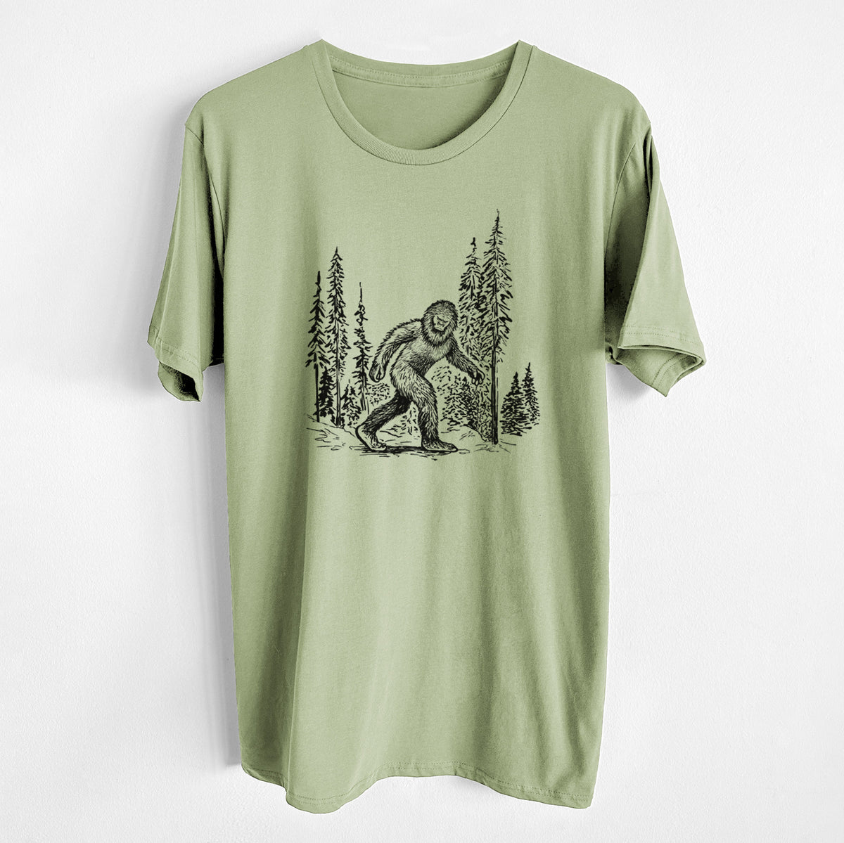 CLOSEOUT - Bigfoot in the Woods - Unisex Crewneck - Made in USA - 100% Organic Cotton