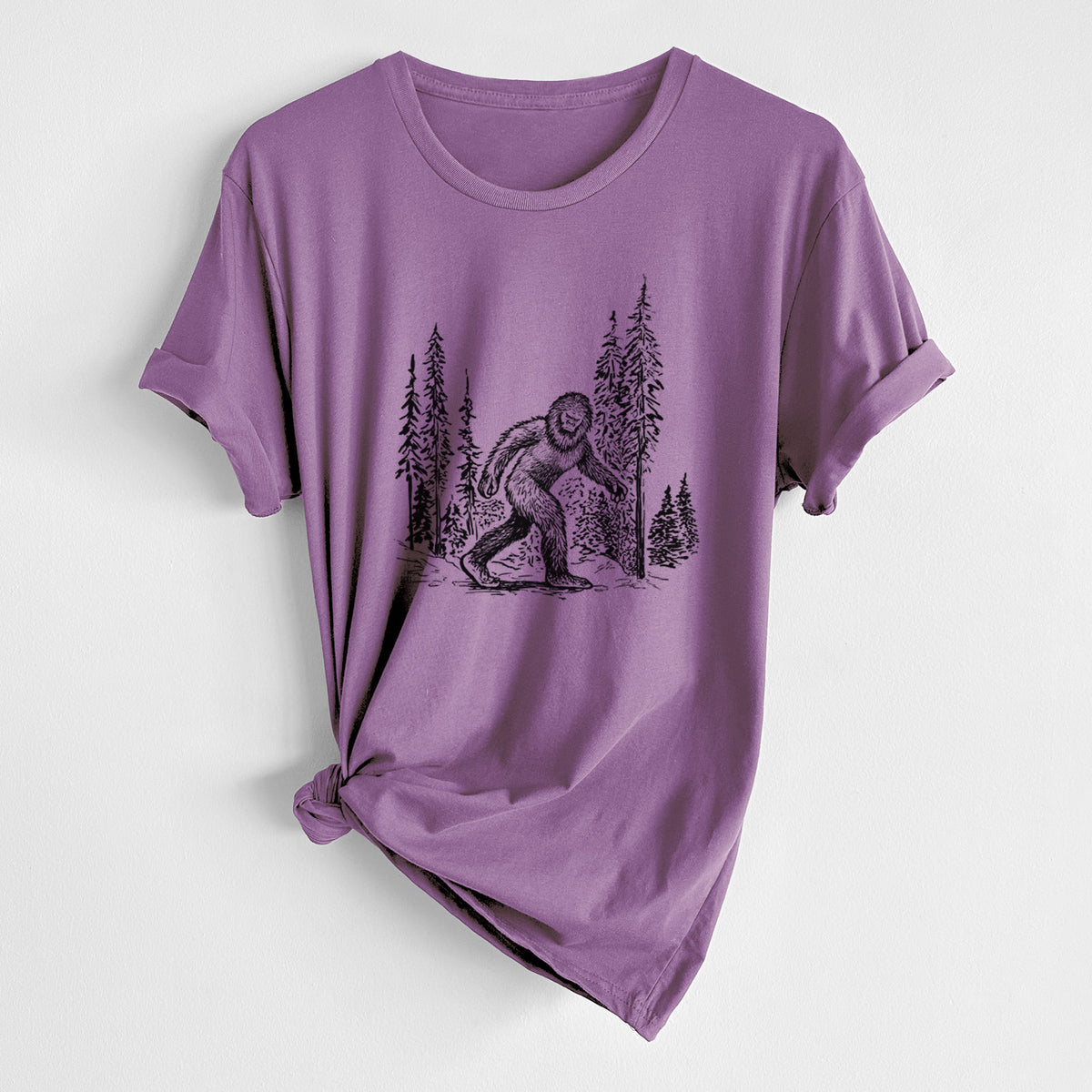 CLOSEOUT - Bigfoot in the Woods - Unisex Crewneck - Made in USA - 100% Organic Cotton