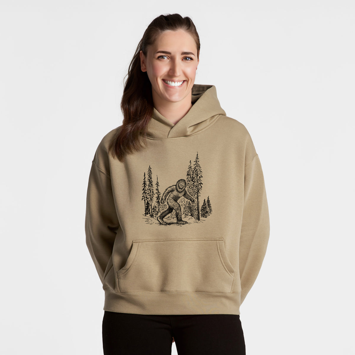 Bigfoot in the Woods - Women&#39;s Heavyweight Relaxed Hoodie