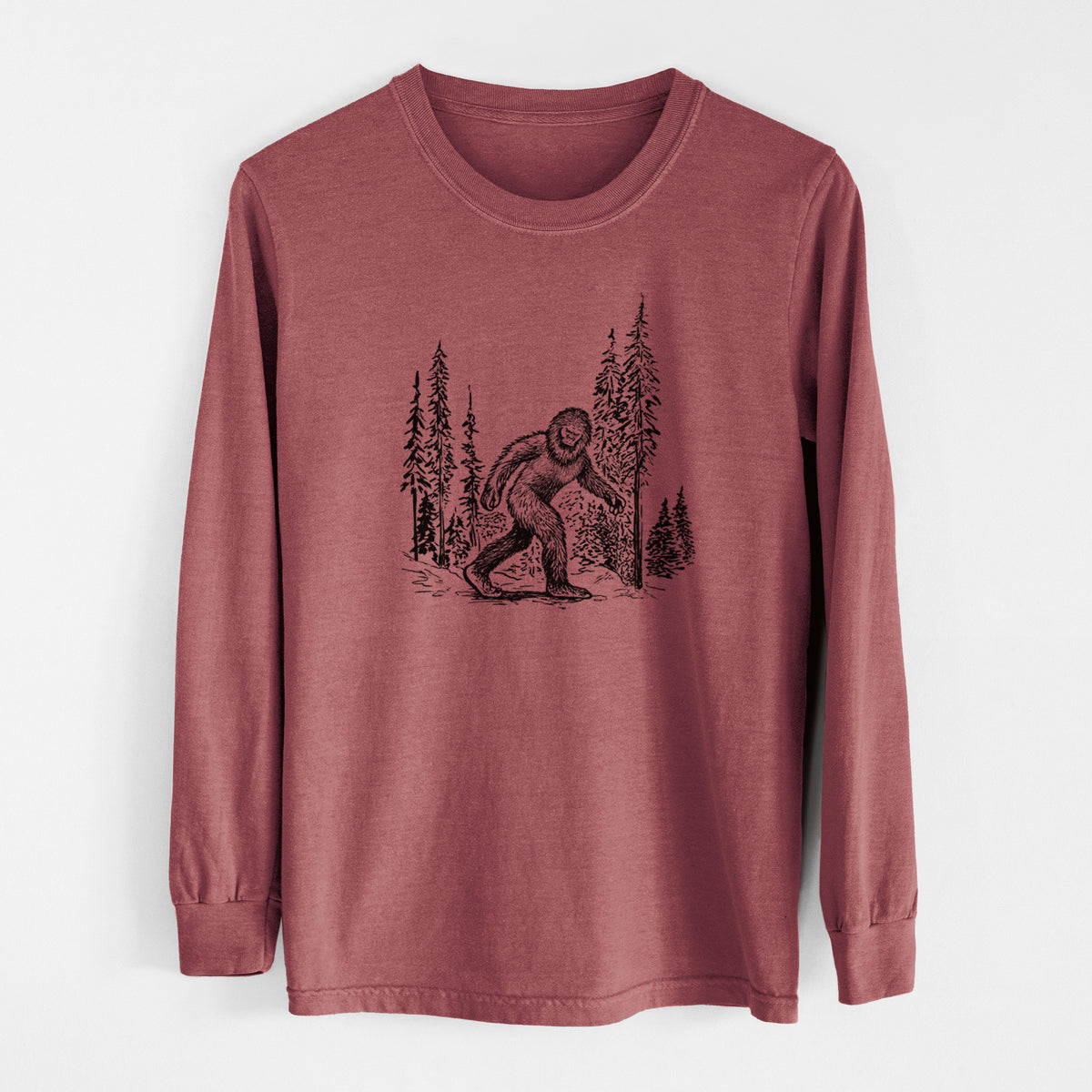 Bigfoot in the Woods - Unisex Comfort Colors 100% Cotton Long Sleeve