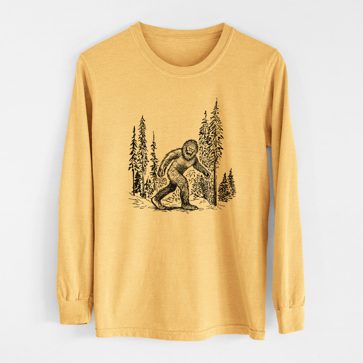 Bigfoot in the Woods - Heavyweight 100% Cotton Long Sleeve