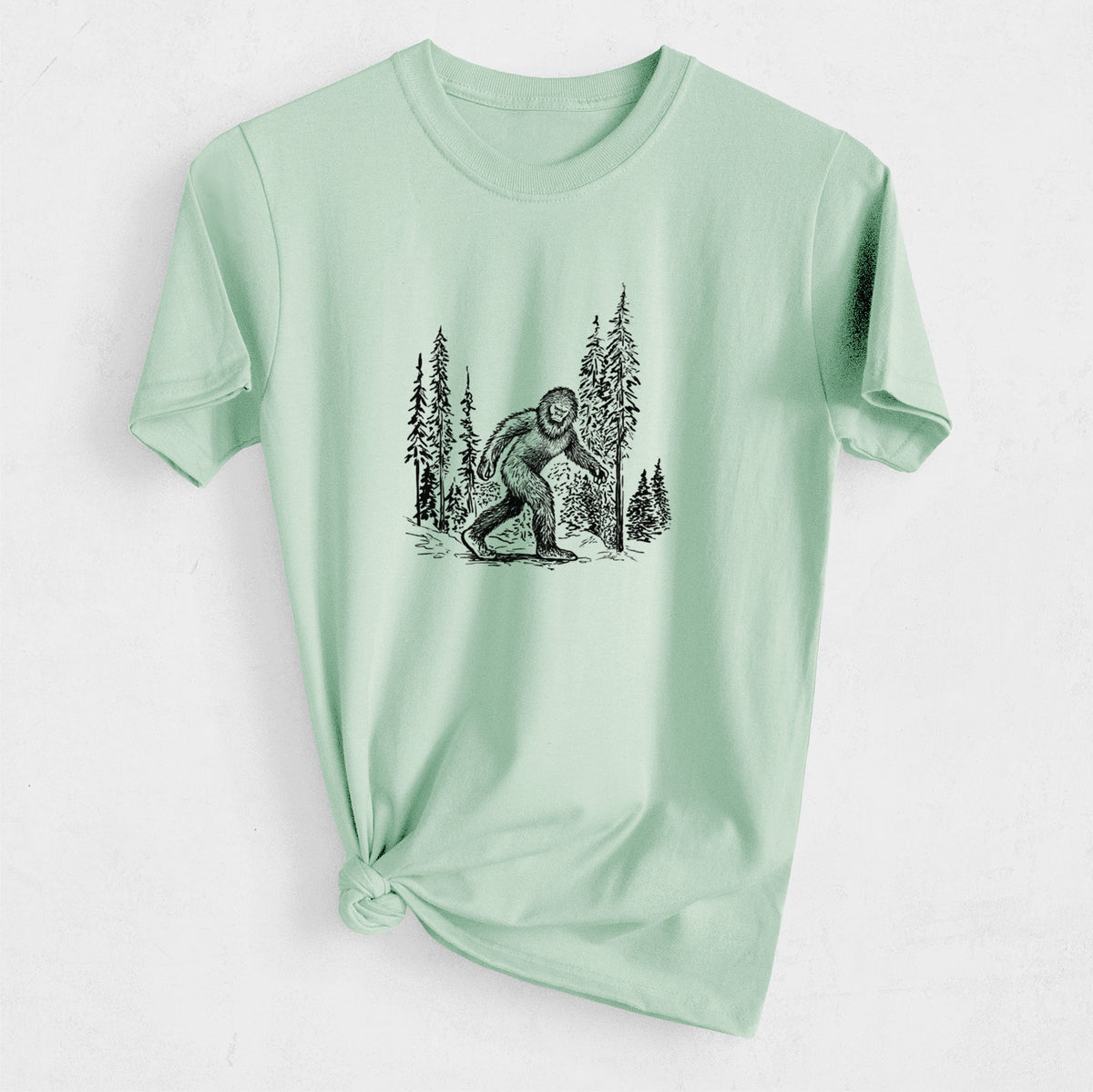 Bigfoot in the Woods - Heavyweight Men&#39;s 100% Organic Cotton Tee