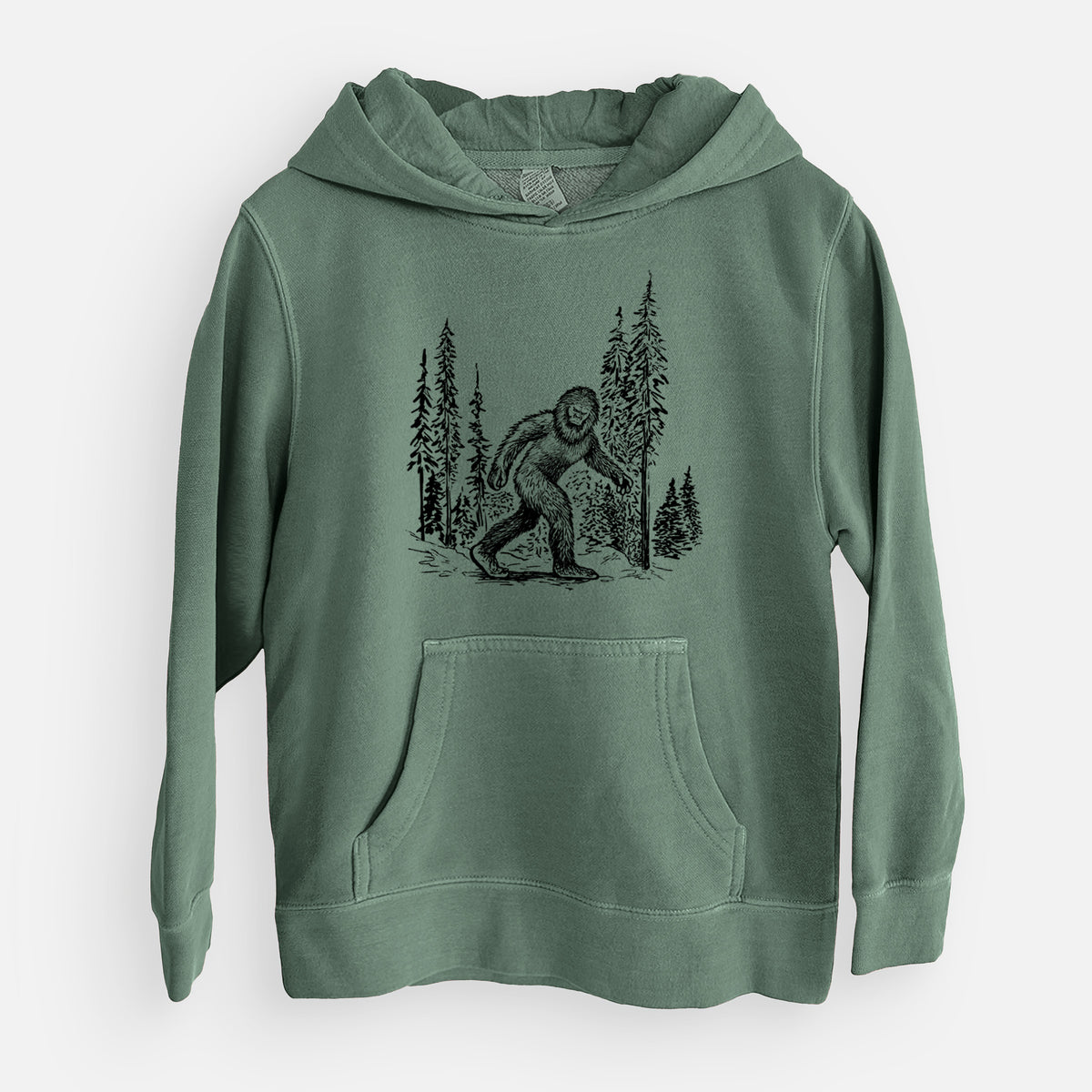 Bigfoot in the Woods - Youth Pigment Dyed Hoodie