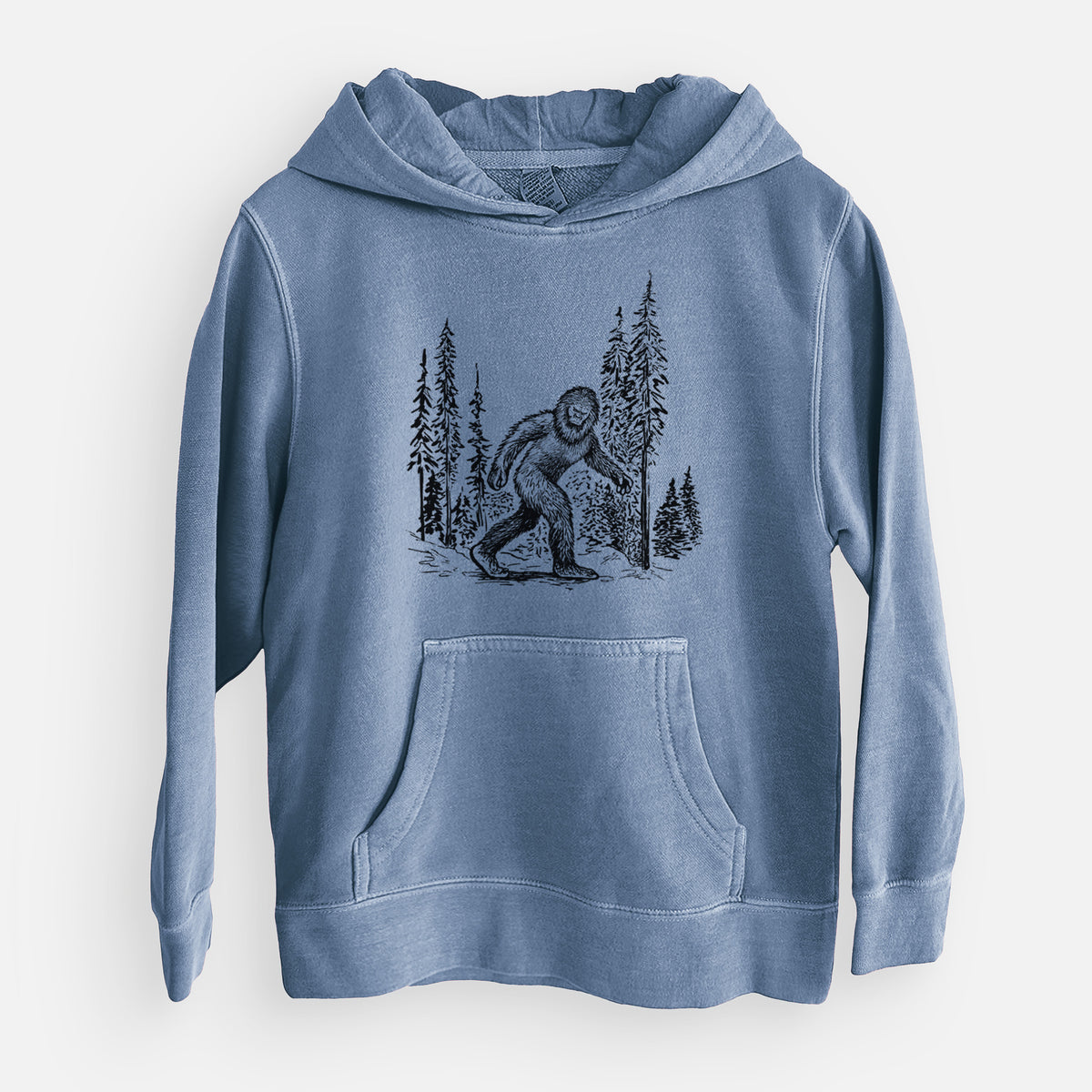 Bigfoot in the Woods - Youth Pigment Dyed Hoodie