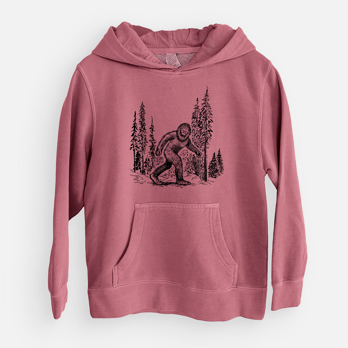 Bigfoot in the Woods - Youth Pigment Dyed Hoodie
